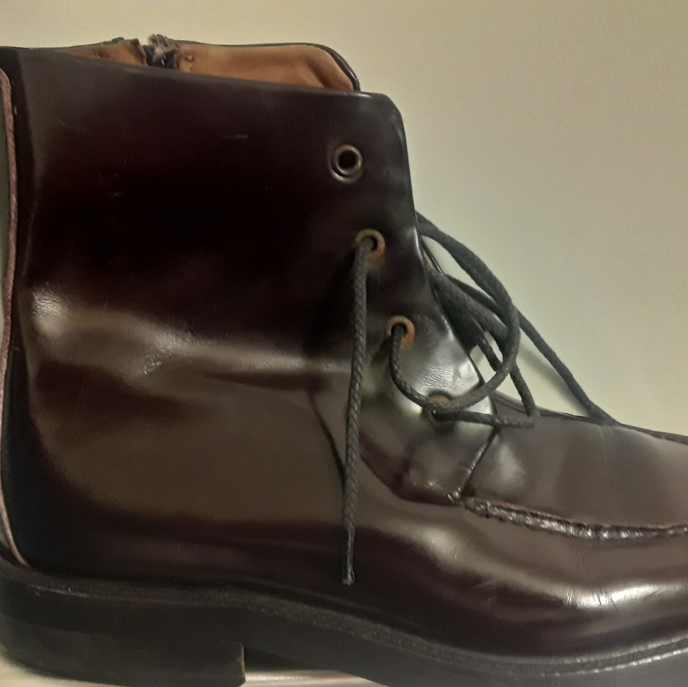 Burgundy Gucci men's ankle boots